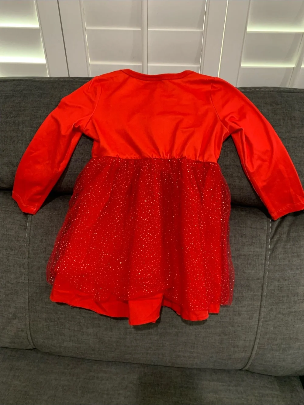 Disney Minnie Mouse Red Glitter Tulle Kids Costume Dress
